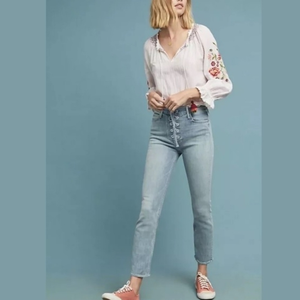 Mother The Lace Up Dazzler Ankle Jean In Tinge 31